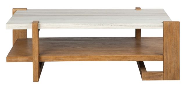 Magnussen Home® Carrington Granite Top Honey Wheat Cocktail Table-2