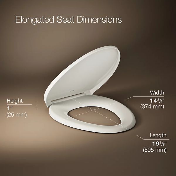 KOHLER® Glissade® Biscuit Readylatch® Quiet-Close™ Elongated Toilet Seat-4