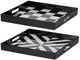 A & B Home Quinn 2-Piece Black/White Square Tray Set-0