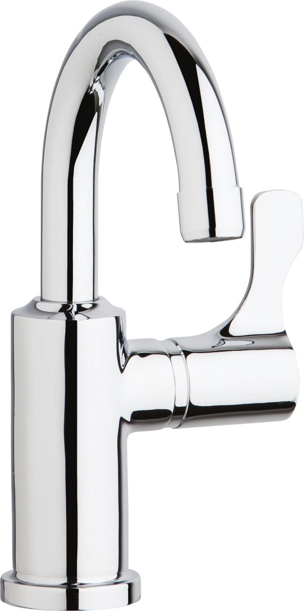 Elkay Chrome Single Hole 8.63" Deck Mount Faucet with Gooseneck Spout and Lever Handle on Right Side-0