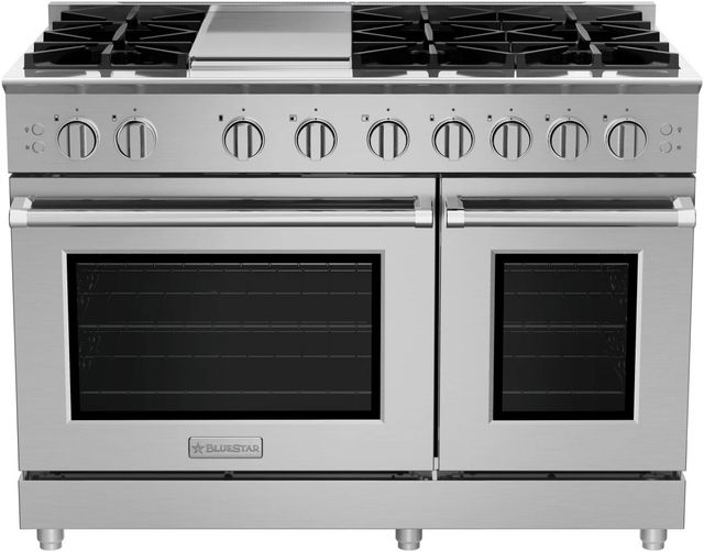 BlueStar Platinum X8 48" Specialty Paint Pro-Style Dual-Oven Gas Range with Custom Plated Trim-0