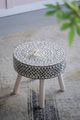 A & B Home Janus Gray and Ivory Capiz Inlay Side Table-2