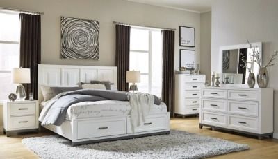 Benchcraft® Brynburg 2-Piece White King Storage Panel Bed Set-3