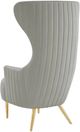 TOV Furniture Julia Gray Velvet Channel Tufted Wingback Accent Chair-5