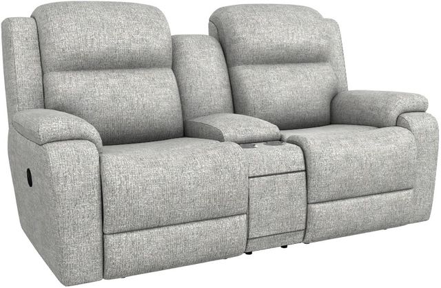 La-Z-Boy® Dorian Steel Power Reclining Loveseat with Console and Headrest-0
