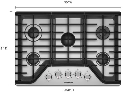 KitchenAid® 30'' Stainless Steel Gas Cooktop-1