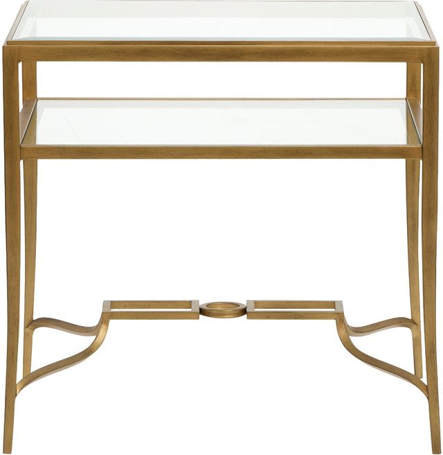 Magnussen Home® Lorena Burnished Brass Rectangular End Table-2