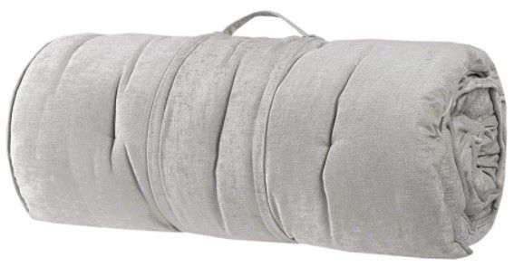 Olliix by Intelligent Design Edelia Grey Polyester Chenille Lounge Floor Pillow Cushion-1