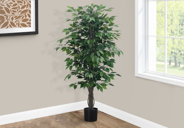Monarch Specialties Inc. Green/Black 58" Artificial Potted Ficus Tree-3