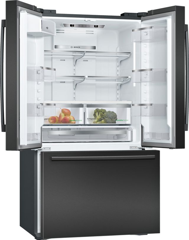 Bosch® 800 Series 20.7 Cu. Ft. Counter Depth 3 Door Refrigerator-Black Stainless Steel-2