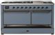 Ilve® Majestic III 60" Blue Gray Pro Style Dual Fuel Liquid Propane Range with Solid Door and Burnished Trim-2