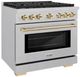 ZLINE Autograph Edition 36" Satin Stainless Steel Pro Style Gas Range with 6 Burner Cooktop-3