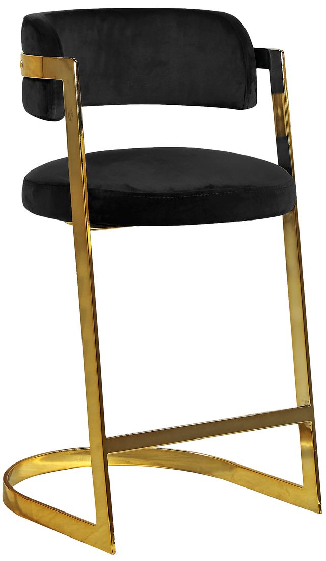 Meridian Furniture Stephanie Black Velvet Counter Stool-0