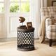 Olliix by Madison Park Grey Cirque Reclaimed Quatrefoil Metal Drum-1