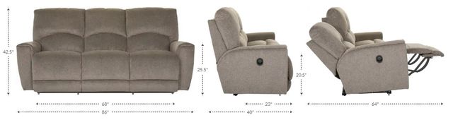 La-Z-Boy® Cassian Walnut Leather Manual Wall Reclining Sofa-2