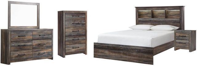 Signature Design by Ashley® Drystan 5-Piece Multi Queen Bookcase Bed Set-0
