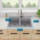 Elkay Quartz Classic® Graystone 33" x 22" x 9-1/2" Offset Double Bowl Drop-In Sink-3