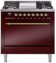 Ilve® Nostalgie II Series 36" Burgundy Pro Style Dual Fuel Range-0