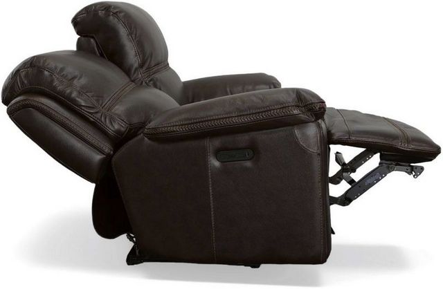Flexsteel® Fenwick Dark Brown Power Reclining Loveseat with Power Headrests-6