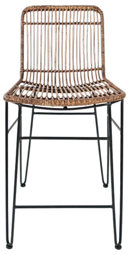 Jofran Inc. Weaver Black/Brown Hairpin Counter Stool-3
