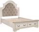 Signature Design by Ashley® Realyn Beige/Chipped White Queen Upholstered Storage Bed-1