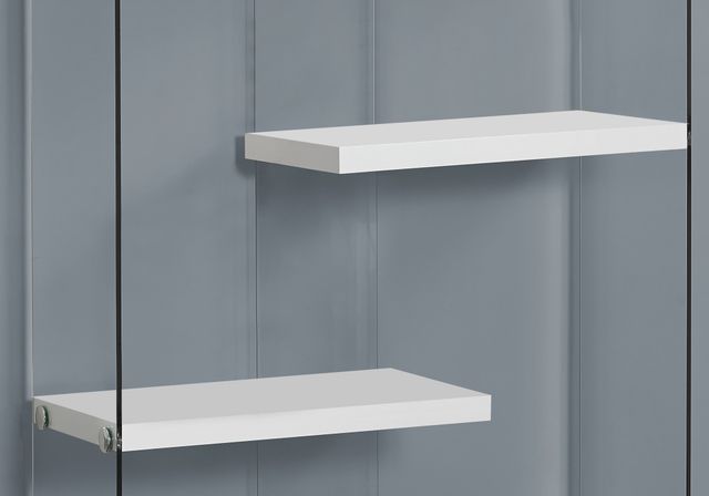 Monarch Specialties Inc. White 60" Tempered Glass Bookcase-2