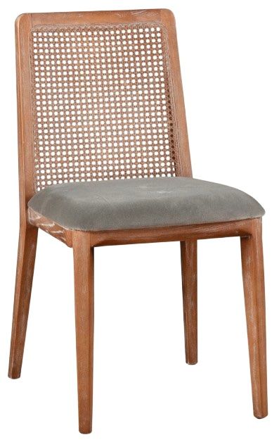Home Trends & Design Grosvenor Simone Gray Velvet/Natural Dining Chair-0