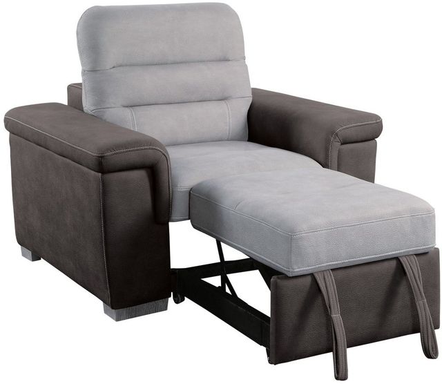 Mazin Furniture Alfio Gray Chair with Pull-out Ottoman-3