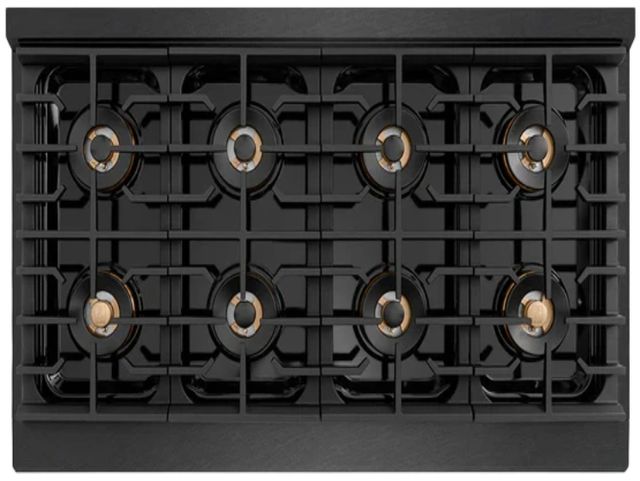 ZLINE Autograph Edition Paramount 48" 6.7 Cu. Ft. Black Satin Stainless Steel Paramount Dual Fuel Range with 8 Burner DuoPro™ Cooktop and Dual Ovens and Polished Gold Accents-2