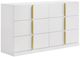 Coaster® Ines 4-Piece Navy/White High Gloss Queen Panel Bedroom Set-2
