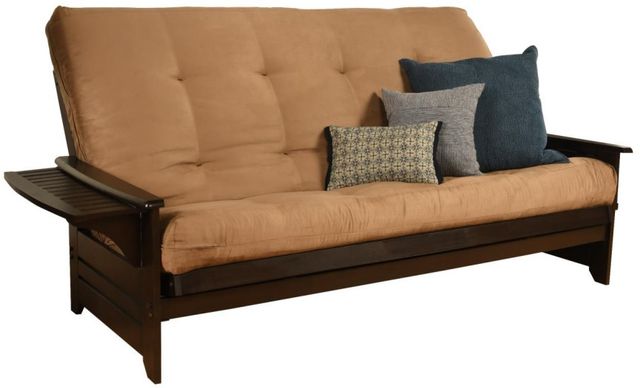 Kodiak Furniture Phoenix Suede Peat/Espresso Queen Futon with Mattress-0