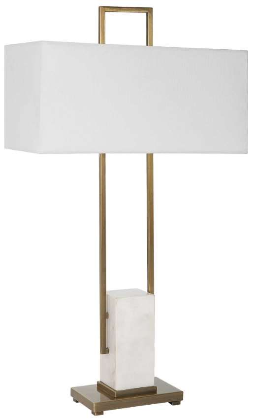 Uttermost® Column Gold/White Table Lamp-0