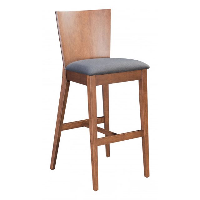 Zuo® Modern Ambrose Walnut/Gray Bar Chair-0