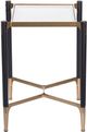 A & B Home Park View Glass Top Occasional Table with Matte Black and Gold Frame-2