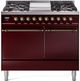 Ilve® Nostalgie II Series 40" Burgundy Pro Style Dual Fuel Range-0