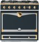 La Cornue CornuFé 90 Albertine 36" Quintessential Teal Pro Style Dual Fuel Range with Polished Brass Trim-0
