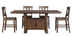 Steve Silver Co. Auburn 5-Piece Dark Tobacco Storage Counter Table Dining Set