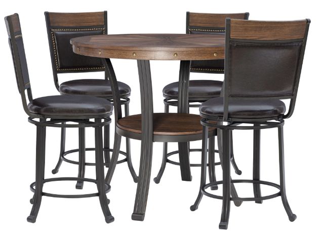Powell® Franklin 5-Piece Brown/Umber Brown Counter Dining Set-0