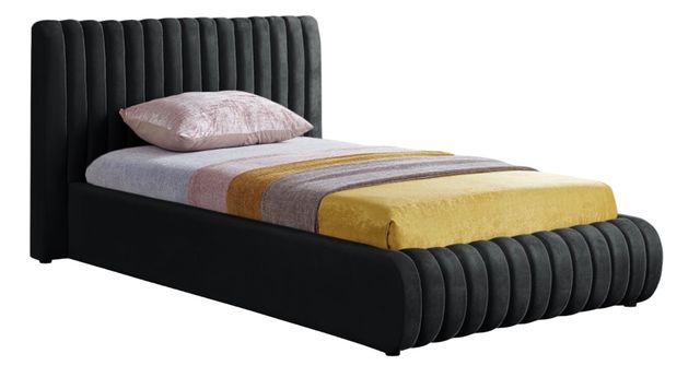 Meridian Furniture Nico Black Velvet Twin Upholstered Panel Bed-0