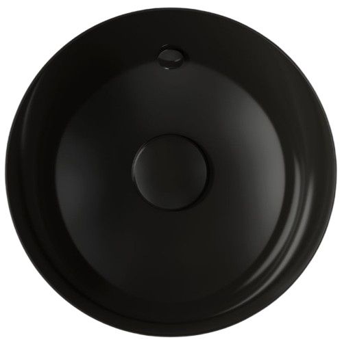 Kohler Veil™ Black 16" Round Pedestal Bathroom Sink-3