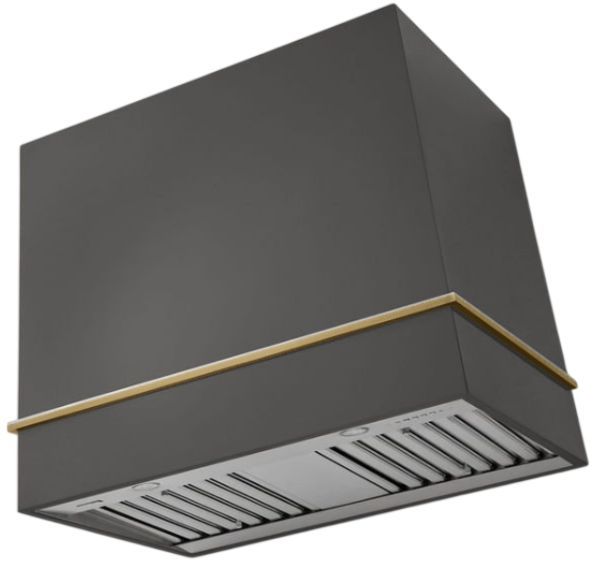 AGA Loge 36" Slate Wall Mounted Range Hood with Antique Brass Trim-0