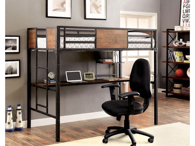 Furniture of America® Clapton Twin Bed with Workstation Base-0