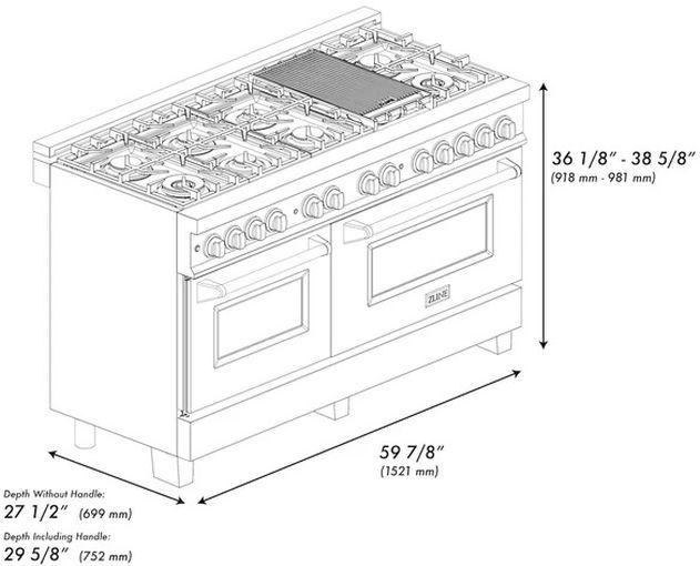 ZLINE 60" Stainless Steel Pro Style Dual Fuel Range with White Matte Door-2