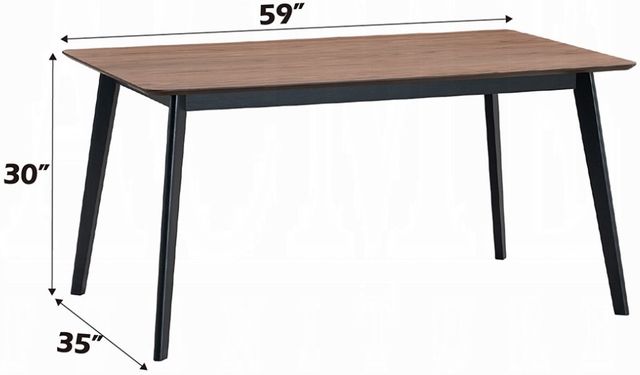 ACME Furniture Rebi Walnut Dining Table with Black Base-2