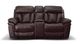 Man Wah Brown Leather Gliding Reclining Console Loveseat-1