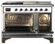Ilve® Majestic III 48" White Pro Style Dual Fuel Liquid Propane Range with Solid Door and Burnished Trim-1