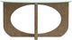 Magnussen Home® Lainey Glass Top Demilune Sofa Table with Almond Base-1