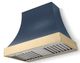 La Cornue CornuFé Cascade 44" Winter Sky Wall Mounted Range Hood with Polished Brass Trim-0