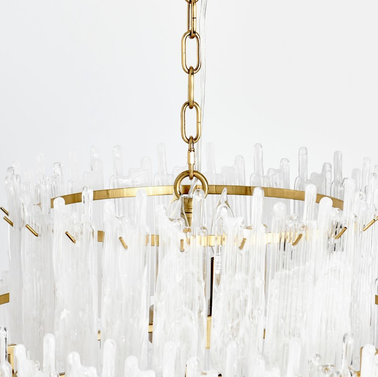 mm-mti（ホワイト） Classic Home Everly Clear/White Round Chandelier | M & H
