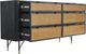 Armen Living Saratoga 4-Piece Black/Brown Queen Panel Bedroom Set-3
